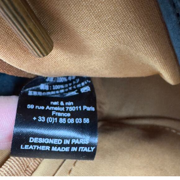 Nat + Nin Blue Rio Classic Quilted Matte Leather Crossbody Bag with Chain Strap - Picture 11 of 11